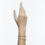 Swarovski Brazalete Constella Ajustable de Dos Tiras Para Mujer, Cristal Blanco, Baño en Tono Oro, Colección Constella de Swarovski