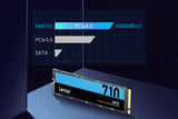 Lexar NM710 1TB SSD, M.2 2280 PCIe Gen4x4 NVMe SSD interno, hasta 5000 MB/s de lectura, 4500 MB/s de escritura, unidad interna de estado sólido (LNM710X001T-RNNNG)