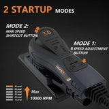 Lijadora Orbital Electrica con Cable, MAXXT Lijadora Orbital Electricas sin Escobillas 3mm 350W Velocidad Ajustable 4000-10000/RPM, Incluye 15 Hojas de Papel de Lija