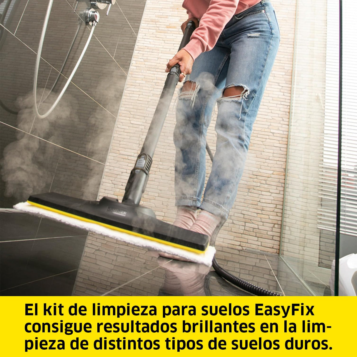 Kärcher Limpiadora de vapor manual SC 5 EasyFix Iron, conexión agua caliente, 4,2 bar, calentamiento: 3min., superficie: aprox. 150m², depósito: 0,5 l+1,5 l, kit limpieza suelos, plancha vapor presión