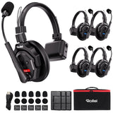 Rollei XTALK X5 Auriculares de Intercomunicación 2.4GHz Auricular de Comunicación Inalámbrico 350M Alcance 20H Sistema de Comunicación para Equipo Intercomunicación-Auriculares-Inalámbrico-Equipo