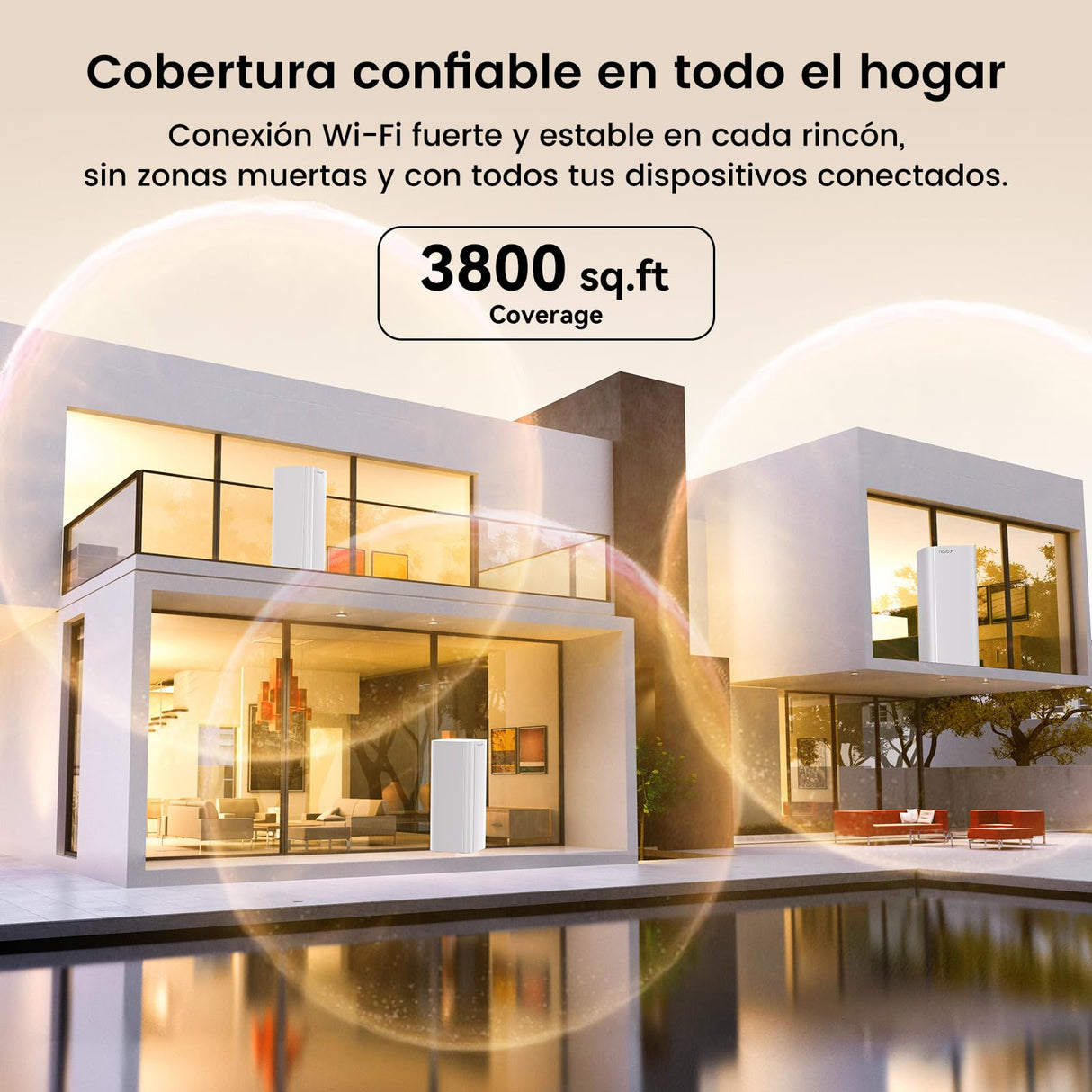 Tenda Nova ME3 Pro (Pack de 3) – Sistema WiFi 7 Mesh BE3600 (3.6Gbps | 5GHz: 2882Mbps, 2.4GHz: 688Mbps), Doble Banda, para Hogares de 4-7 Habitaciones, NFC, MLO, MRU, WPA3, Blanco