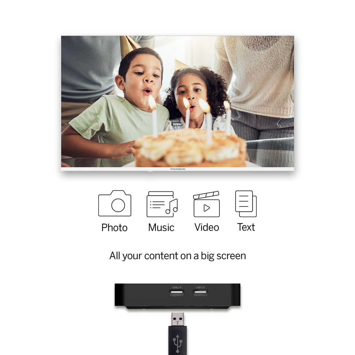 THOMSON Google TV Streaming Box 240, 4K UHD, Google Assistant, Google Cast, Wi-Fi, Bluetooth 5.0, HDMI 2.1, Dolby Atmos, Dolby Digital+, HDR10, 2 GB RAM, 8 GB Memoria