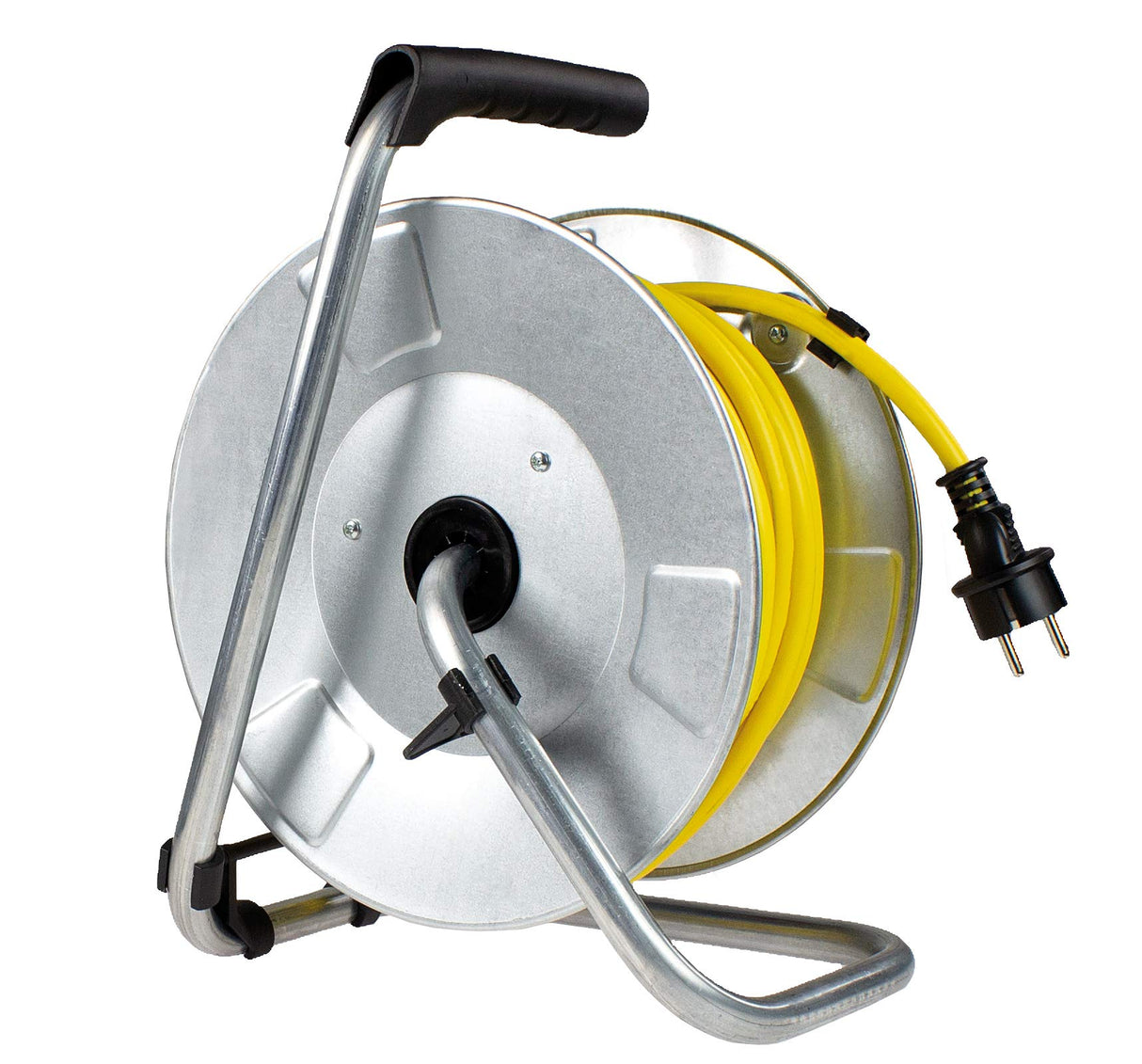 as - Schwabe enrollacables con cable de 33 m - 3 tomas con tapas de protección - Protegido frente a salpicaduras de agua IP44 - Protección contra sobrecalentamiento - Carrete Made in Germany, 10347
