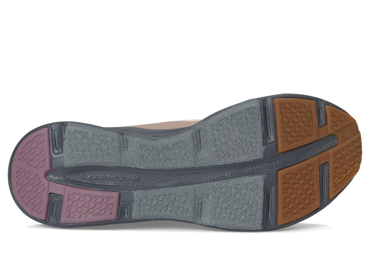 Skechers Glide-Step Altus, Zapatillas Mujer, Natural Synthetic/Mesh/Gray Trim, 41 EU
