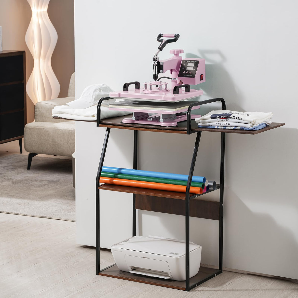 VEVOR 8 en 1 Máquina de Prensado por Calor con Prensa de Vaso de 325-887ml, 300 x 380 mm, Prensa Térmico con Giro de 360° con Control Digital Preciso para Camiseta, Taza, Sombrero y Plato, Rosa