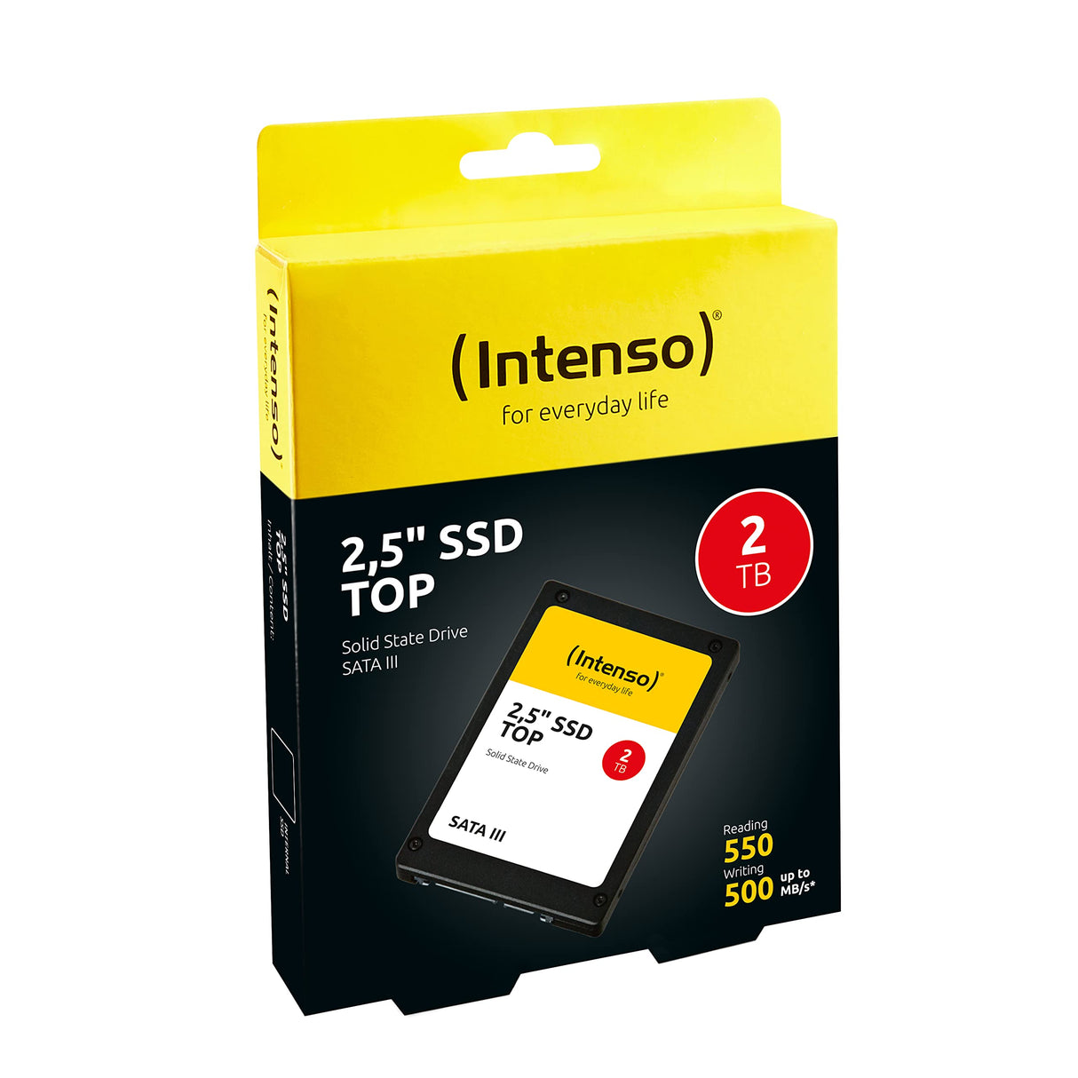 Intenso 2,5" SSD Top - Unidad de Estado sólido de 2 TB (2.5", SATA III, hasta 550 MB/s), Color Negro