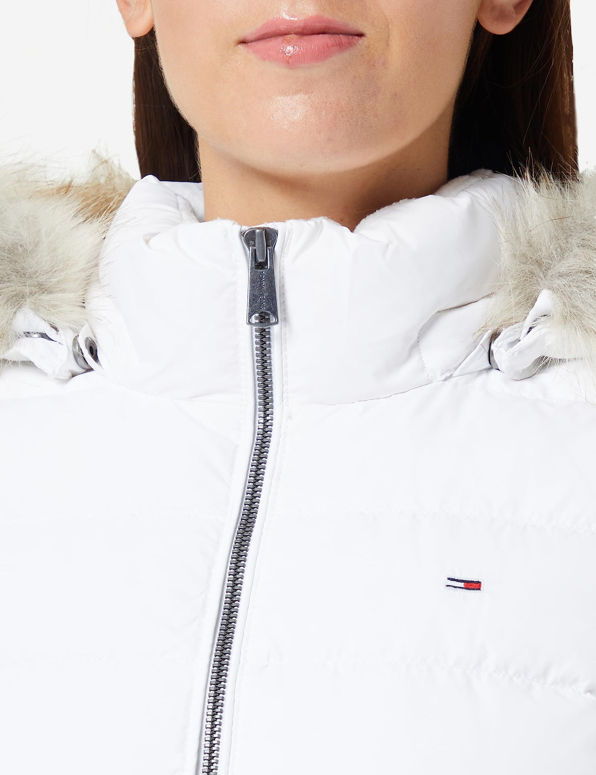 Tommy Jeans Women Essential Down-Filled Coat Winter, White (White), XXS