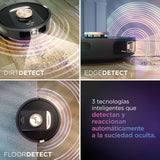 Shark PowerDetect Robot Aspirador, Vaciado automático, navegación 3D y LiDAR, Base antialérgenos, tecnología NeverStuck, para alfombras, Suelos y Pelo de Mascotas, WiFi/App, Negro, RV2820VEEU