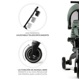 Kinderkraft JAZZ2 Triciclo 6 en 1, con función de Rueda para niños, Cochecito Plegable con Accesorios, protección UV UPF50+, de 9 Meses a 5 años, Verde