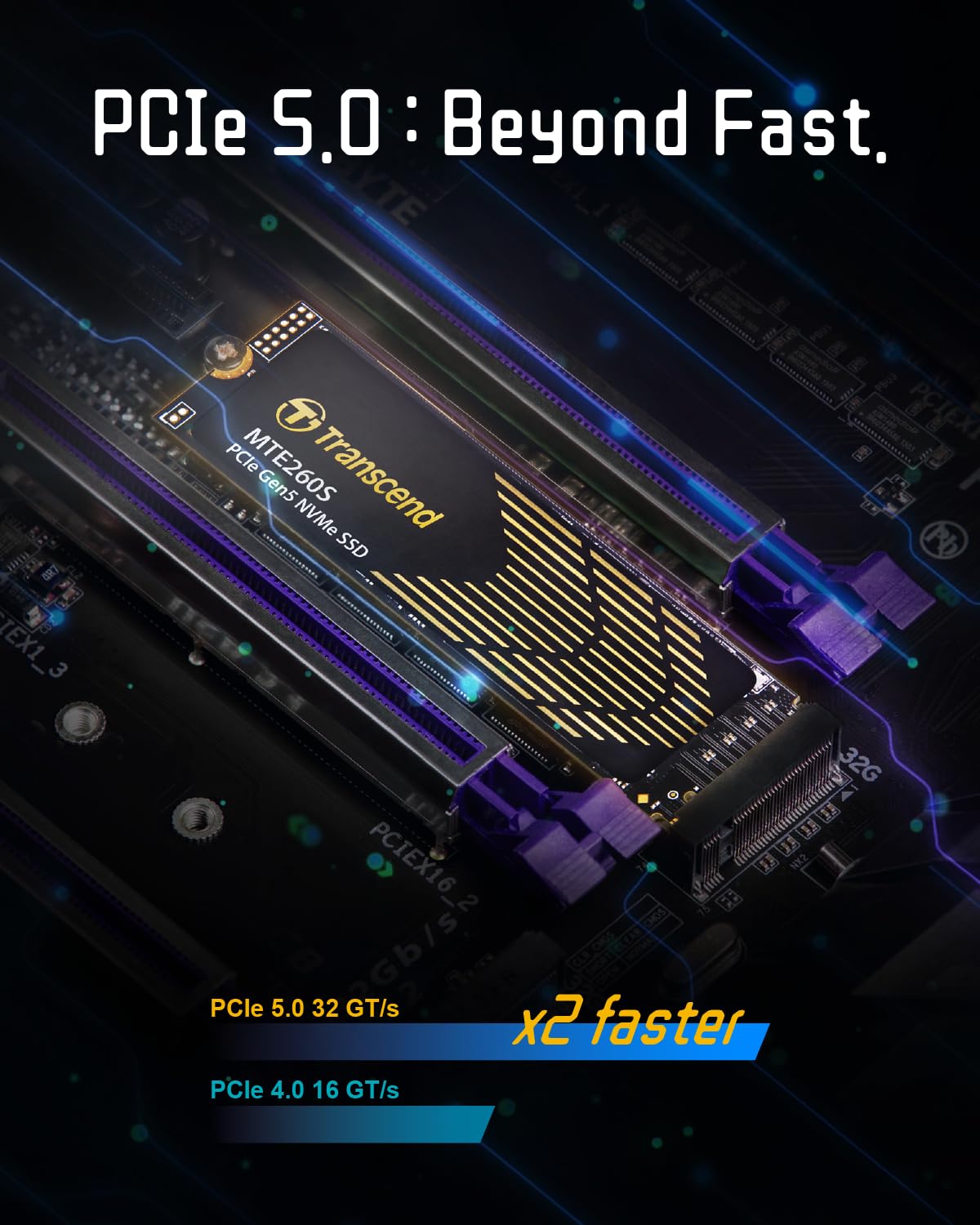 Transcend NVMe PCIe Gen5 x4 MTE260SM.2 SSD Solid State Drive TS2TMTE260S