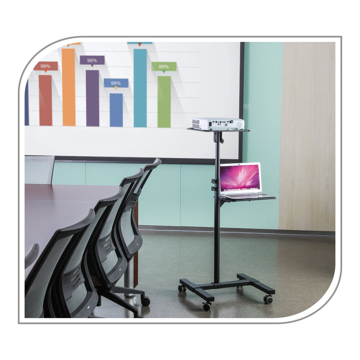 PureMounts PM-PCART-10 - Neigbarer Projektionswagen/-tisch para Beamer y Projektoren