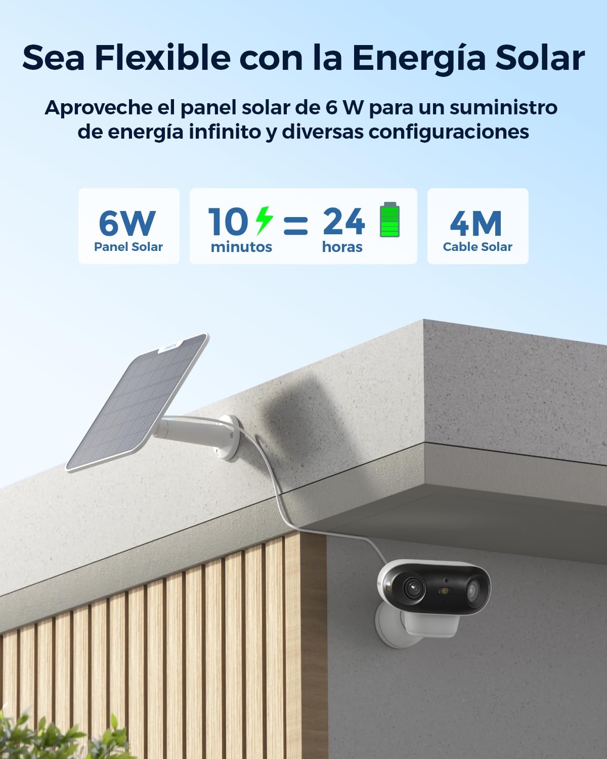 Reolink Argus 4 Pro, 4K Camara Vigilancia WiFi Exterior Solar, Visión Nocturna Verdadera en ColorX F1.0, Gran Angular de 180, 8MP Camara Seguridad con 2,4/5GHz Wi-Fi 6, Sin Cuotas