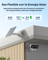 Reolink Argus 4 Pro, 4K Camara Vigilancia WiFi Exterior Solar, Visión Nocturna Verdadera en ColorX F1.0, Gran Angular de 180, 8MP Camara Seguridad con 2,4/5GHz Wi-Fi 6, Sin Cuotas