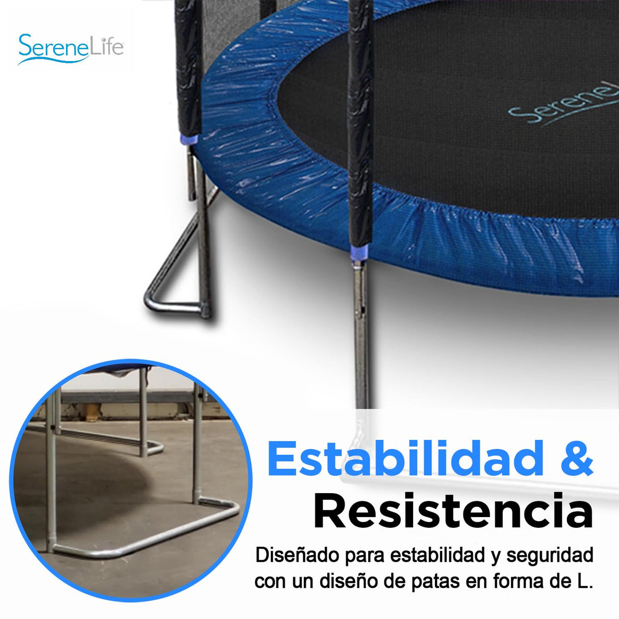 SereneLife trampolin Exterior, Cama Elastica, con Red de Seguridad, Estable, Revestimiento antioxidante