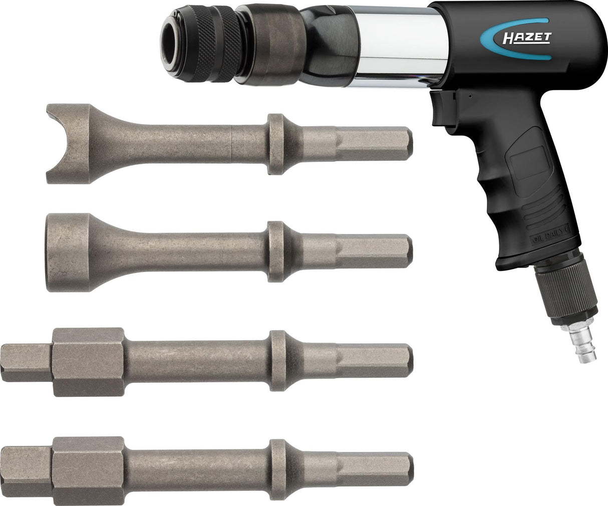 Hazet Juego de cinceles vibratorios 9035V/5, para aflojar tornillos oxidados, juego de 5 piezas, velocidad de impacto ajustable en 9 pasos