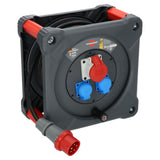 Brennenstuhl Carrete de Cable KD 3200 C1 Professional con Enchufe CEE, Enchufe CEE y 2 Tomas de Corriente con conexión a Tierra (Cable de 30 m en Negro, Uso en Exterior Permanente, Fabricado en