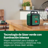 Nivel láser PLL 360-1G de Bosch (láser verde de 360°, autonivelante, precisión de ±0,4 mm/m, batería recargable de iones de litio integrada, carga USB-C®, en caja de cartón para comercio electrónico)