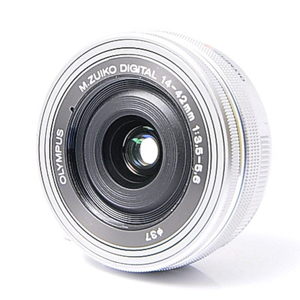Olympus Objetivo M.Zuiko Digital 14-42 mm F3.5-5.6 EZ, Zoom estándar, Adecuado para Todas Las cámaras MFT (Modelos Olympus OM-D & Pen, Serie G de Panasonic), Plata
