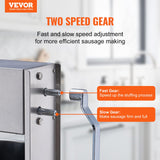 VEVOR Embutidora Manual de Salchichas Capacidad de 10 L Máquina de Salchichas Vertical de Acero Inoxidable con 5 Tubos de Relleno para Churros Salchichas para Restaurante Supermercado Cocina