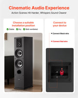 VEVOR Par de Altavoces de Suelo, Sistema de 3 Vías con Tweeters de 1,91 cm y 2,54 cm, Dos Woofers de 13,34 cm, Potencia Máxima de 145 W, Respuesta de Frecuencia de 70 Hz a 20 kHz, Carcasa de MDF