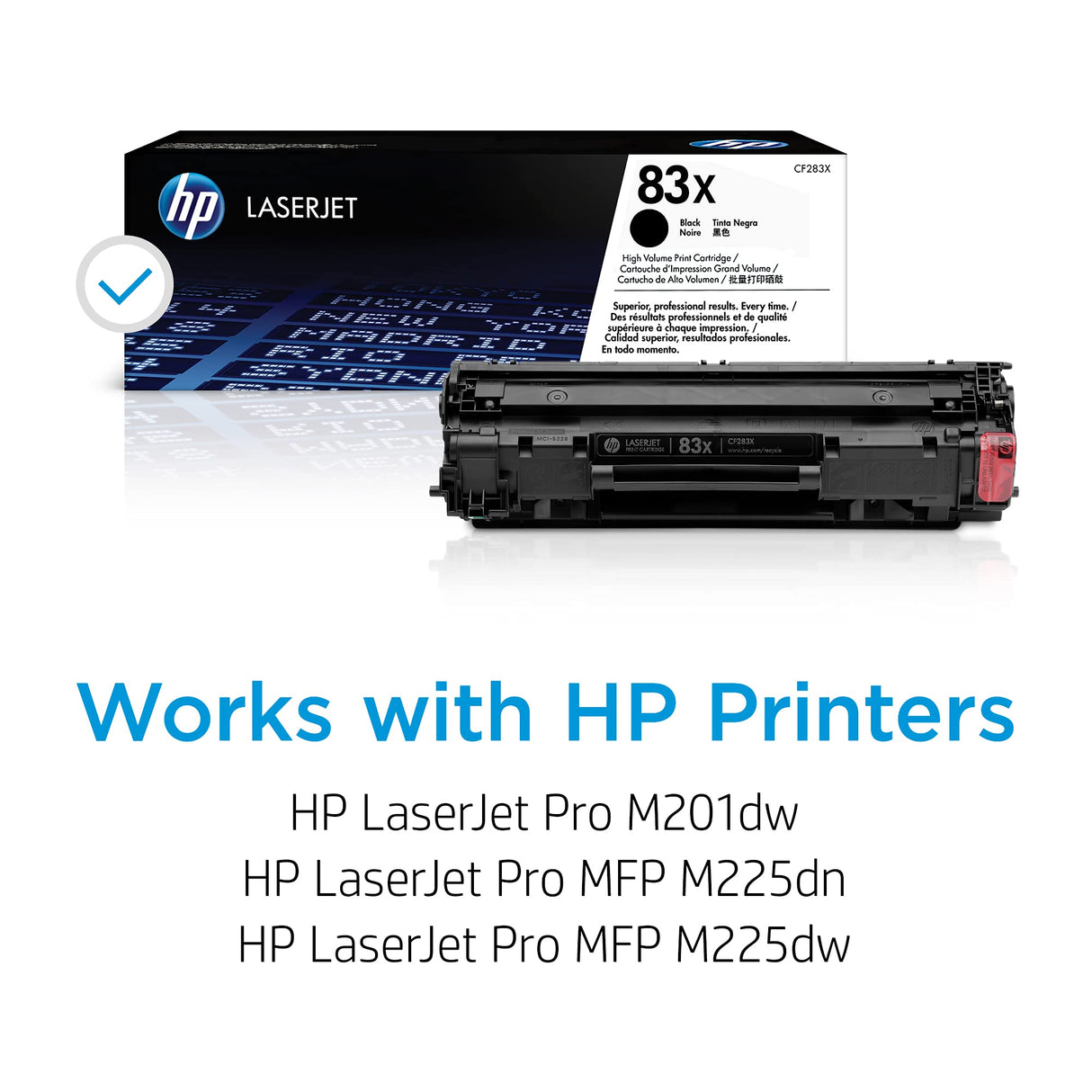 HP 83X CF283X, Negro, Cartucho Tóner de Alta Capacidad Original, de 2.200 páginas, para impresoras HP LaserJet Pro MFP serie M125, M127, M201 y M225