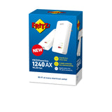 Fritz!Powerline 1240 AX WLAN Set International - Adaptador PLC Gigabit con Wi-Fi 6, Mesh, 2 Puertos Gigabit, Ideal para Streaming, vídeos HD, Internet TV, 1200 Mbps, Interfaz en Español