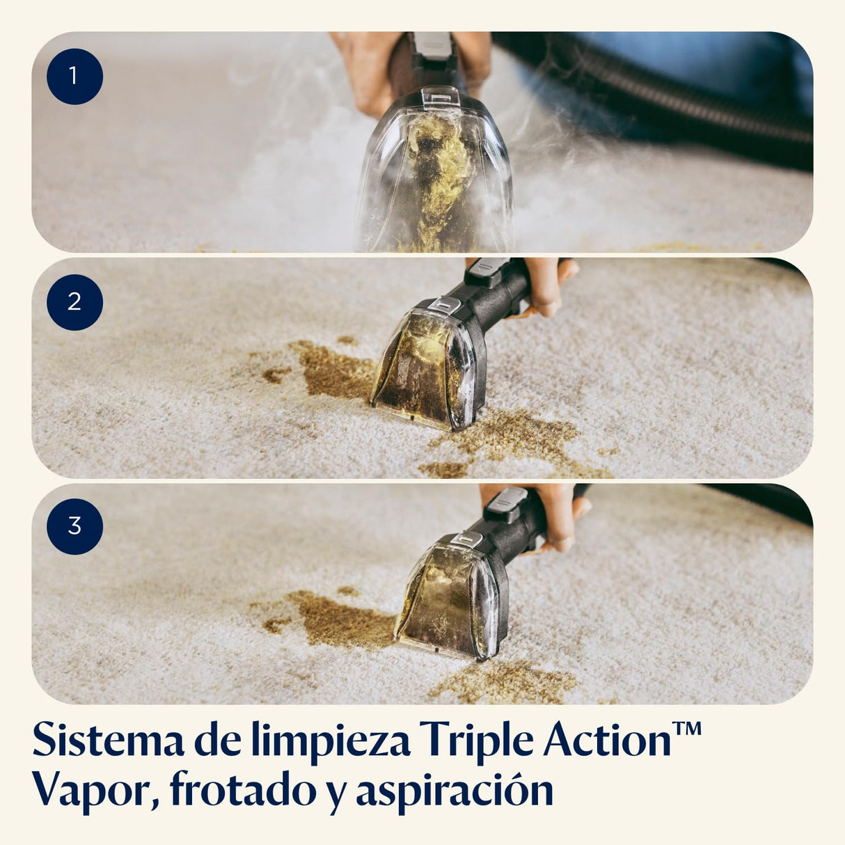 BISSELL SpotClean HydroSteam, Aspiradora de Agua Tapicería, Lava Aspiradora con Tecnología HydroSteam, Modo de Vaporeta, Limpiador para Alfombras, Tapicería, Sofá & Auto, Motor Potente de 1000W, 3689N