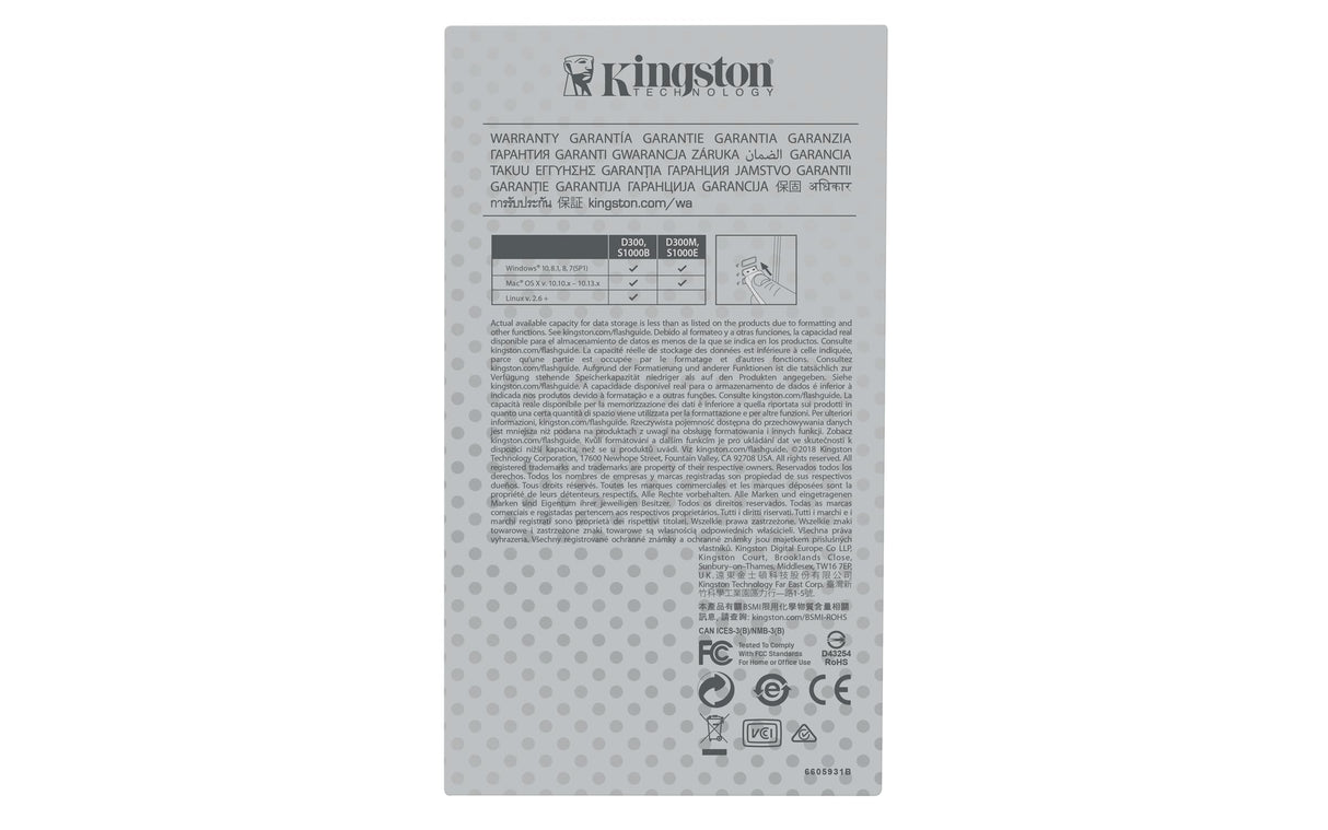 Kingston IronKey S1000 Unidad Flash USB cifrada 128GB Criptochip incorporado y homologación FIPS 140-2 de Nivel 3 - IKS1000B/128GB