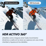 Insta360 X4 Paquete de Esquí - Cámara de acción Impermeable 8K 360, Vídeo 4K Gran Angular, Efecto Selfie Stick Invisible, Protectores de Lente Extraíbles, 135 Min Batería, Edición IA