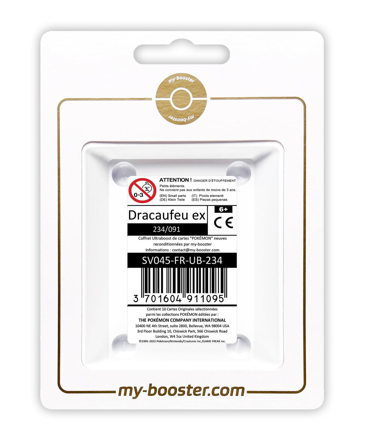 Dracaufeu ex (Charizard ex) 234/091 Alternativo Pokémon Gallery Teracristal Secreta - Ultraboost X Écarlate et Violet 4.5 - Destinées de Paldea Box de 10 Cartas Pokémon Francés