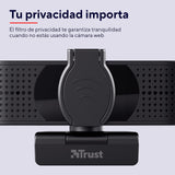 Trust Teza 4K Ultra HD Webcam, 3840x2160, 2 Micrófonos y Enfoque Automático, 30 FPS, USB Plug & Play, Cámara Web para Teams, Zoom, Skype, Portátil, Ordenador, Mac - Negro
