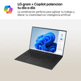 LG gram 16Z90RU-G.AA55B Portátil Ultraligero 16 Pulgadas, IPS WQXGA, Intel Core i5-1334U (10 núcleos), 16GB RAM, 512GB SSD, 1.199 kg, Intel Graphics, Batería hasta 23.5h, Windows 11 Home, Negro