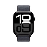 Apple Watch Series 10 GPS + Cellular Smartwatch con Caja de Aluminio Negro Brillante de 46 mm y Correa Loop Deportiva Tinta - Talla única. Monitor de entreno, App ECG y Neutro en Carbono
