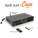 Pyle amplificador de sonido, Para el hogar, 600W, Bluetooth, Inalambrico, Estereo, 6 canales, Digital LCD, Conector para auriculares, Entrada de microfono de ¼", USB, SD, AUX, RCA, Radio FM