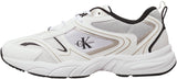 Calvin Klein Runner Sneaker Hombre Retro Tennis Mesh Calzado Deportivo, Blanco (Bright White/Black), 40