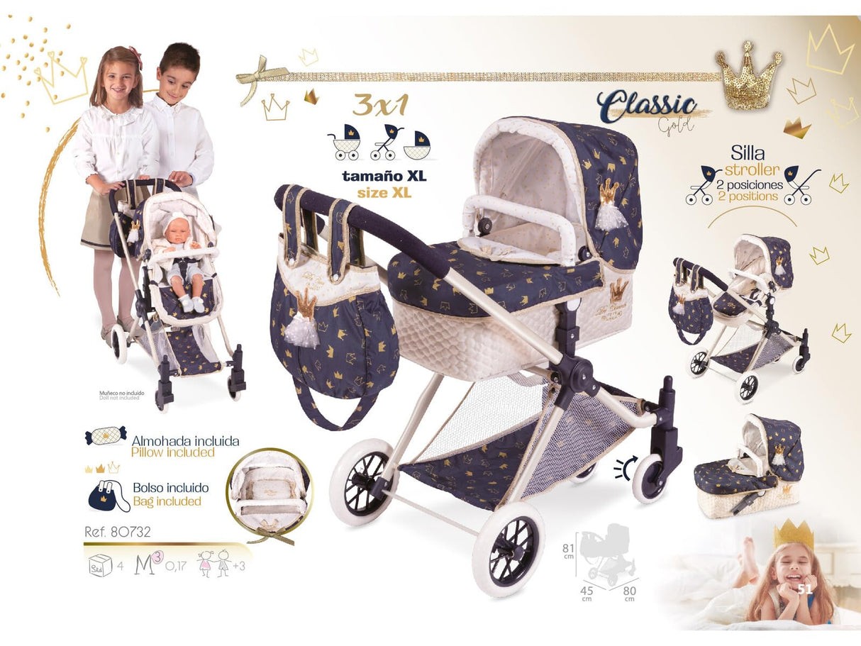 Carro de Muñecas XL Classic Romantic 3x1 Decuevas 80732