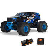 ARRMA 1/10 Gorgon 2WD RTR Monster Truck Mega 550 14T Motor de Cepillo, Espectro SLT2 2,4 GHz, Incluye batería NiMH de 3300 mAh y Cargador USB-C S120, Color Azul
