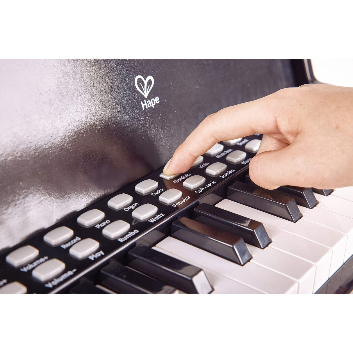 Hape - Piano con Taburete Aprende con Luces Negro (E0629)
