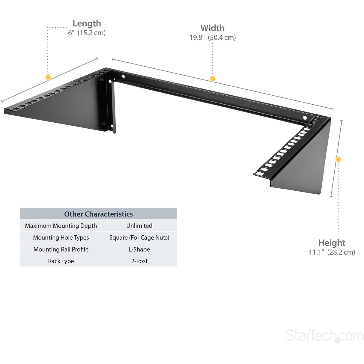 StarTech.com Rack de Pared Soporte Panel de Conexiones 6U - Rack de Pared 6U 19 pulgadas - Acero - Soporte Rack de Servidores, Montaje en Pared Vertical - para Equipos de Red y Datos (RK619WALLV)