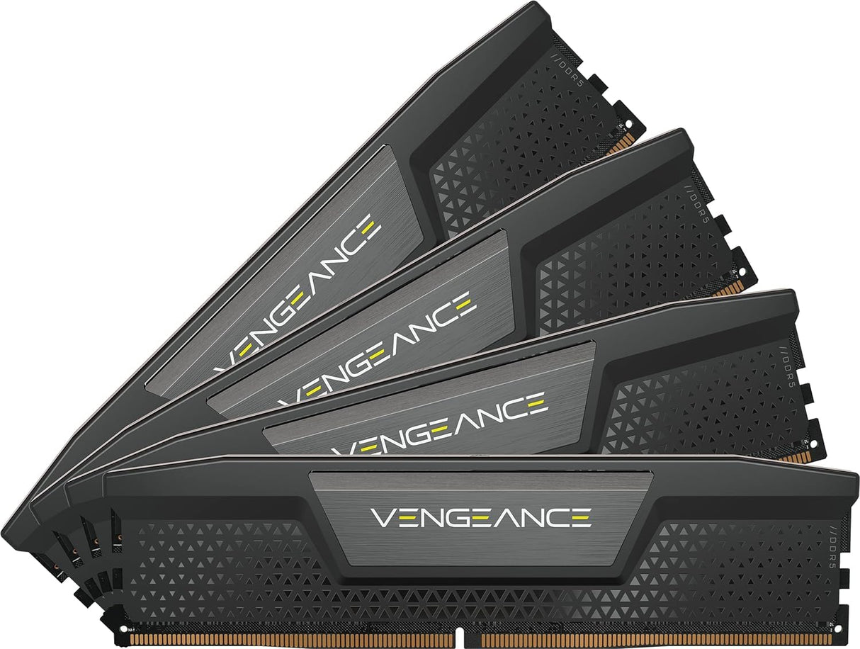 Memoria RAM CORSAIR Vengeance DDR5 de 96 GB (4x24 GB) a 6400 MHz CL32 Compatible con Intel XMP iCUE - Negro (CMK96GX5M4B6400C32)