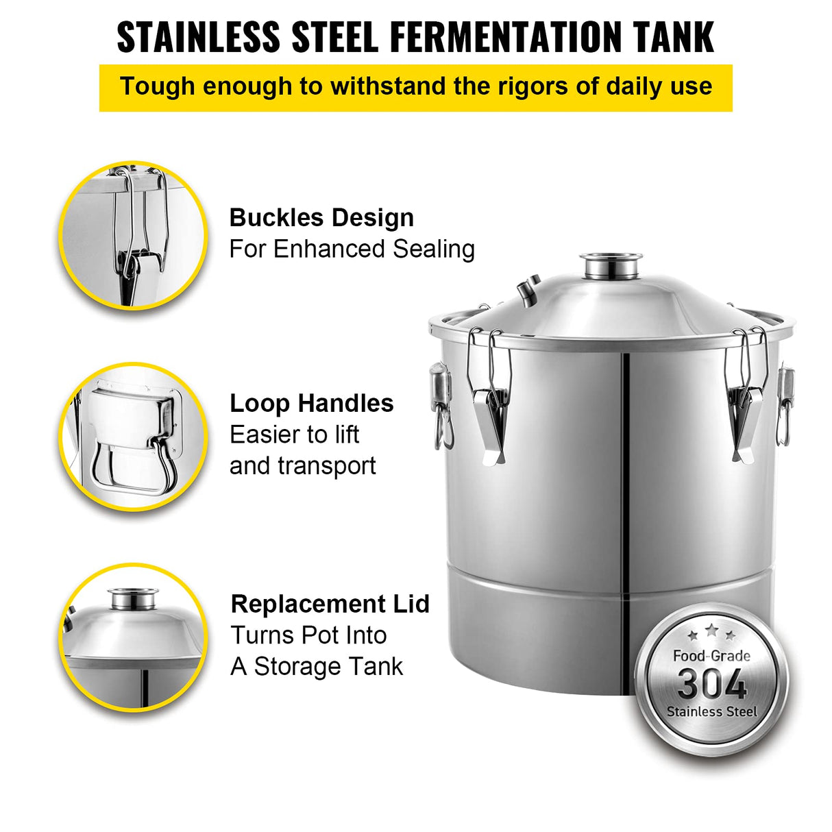 VEVOR Destilador de Alcohol 30 L Alambique Destilación Alcohol de Acero Inoxidable 304 Destilador Moonshine 0-150 ℃ Destilador de Bebida para la Elaboración Casera de Vino Cerveza o Agua con Vinómetro