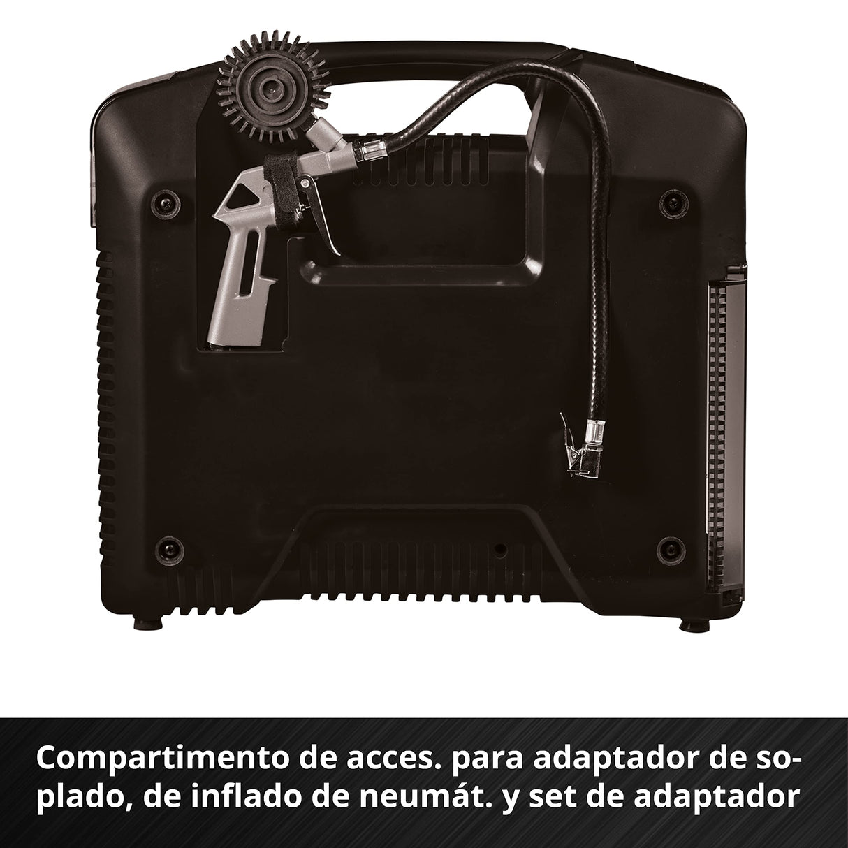 Einhell Compresor de maletín con batería TE-AC 36/8 Li OF Set-Solo Power X-Change (36 V, máx. 8 bar, sin aceite, potencia de aspiración 130 l/min, incl. set adaptador de 3 pz., sin batería)