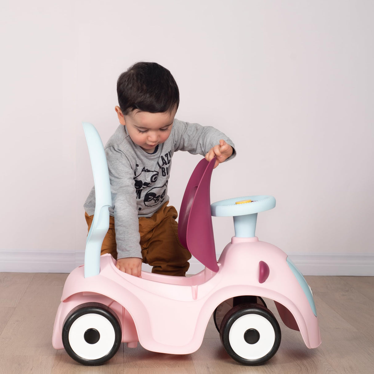 Smoby - Maestro Balade Pink Ride-On - para ni�os a Partir de 6 Meses - Actualizable - Silent Wheels - Bocina
