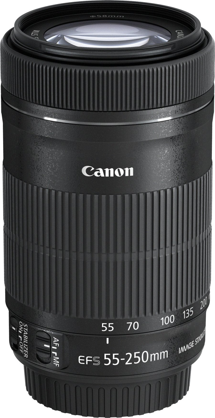 Canon EF-S 55-250 mm f/4-5.6 IS STM 8546B005 - Objetivo para Canon (distancia focal 55-250 mm, apertura f/4-32, zoom óptico 4.55x, estabilizador, diámetro: 58 mm), color negro