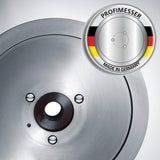 GRAEF Master M90 - Cortafiambres eléctrico, 170 W, cuchilla Ø170 mm, inclinable 30°, metálico, corte fino 0-20 mm, Made in Germany, plata