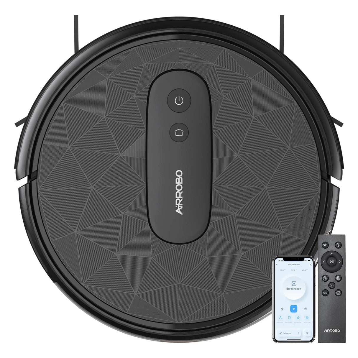 AIRROBO P20 Robot Aspirador, Succión 2800Pa Aspiradora Automática, Limpieza Zig-Za, Autonomía 120 Minutos, Control App/WiFi, para Pelo de Mascotas y Suelos Duros, Equipado con estación de Carga