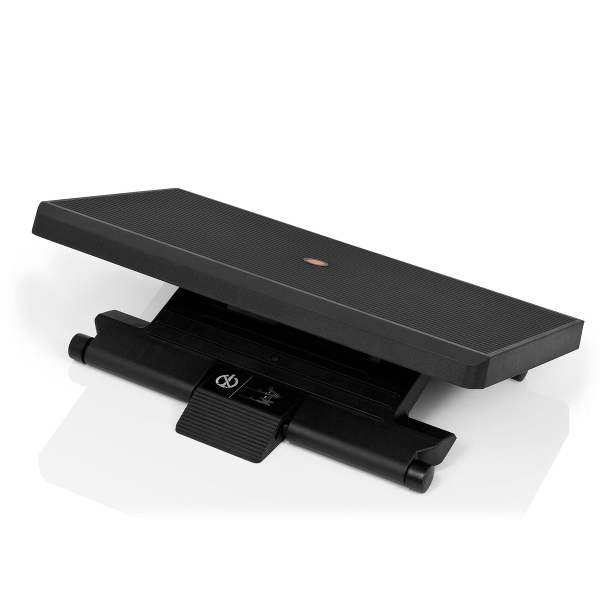 hjh OFFICE 721040 Reposapiés ergonómico PIEDINO Stripe Pro Negro, Soporte para pies con Altura Ajustable, Apoyapiés, Inclinable sin etapas