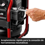 Einhell Professional Compresor con batería SILENZZO 18/160 Power X-Change (18 V, máx. 8 bar, depósito de 6 l, potencia de aspiración 160 l/min, manómetro, sin aceite, silencioso, sin batería)