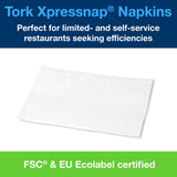 Tork Xpressnap 13670 Servilleta Extra Suave/Recambios para el servilletero sistema N4 / 8 paquetes/Blanco con diseño de hojas